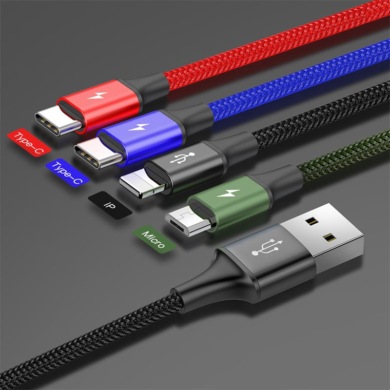 Rapid Series 4 in 1 Cable USB to 2 x USB-C + Lighting + Micro-USB (1.2m)