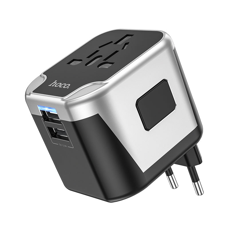 Level 2-Port International Travel Charging Adapter (2 USB-A)