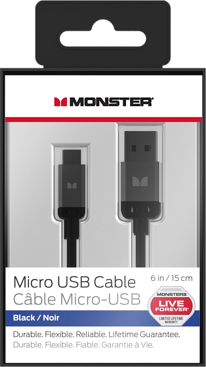 Monster Mobile High Performance USB to Micro-USB Cable (0.15m)