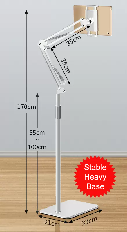 iPad &amp; Phone Stand with Extra Heavy Base (1.7m)